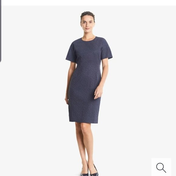 MM Lafleur Gayle Dress Orbit Blue Vine Jacquard Size 10 NWT - Picture 1 of 6